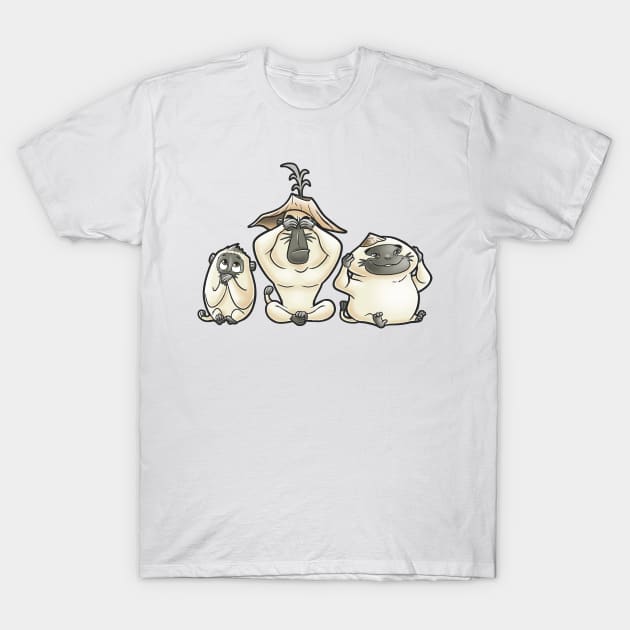 3 Monkeys T-Shirt by Cromanart